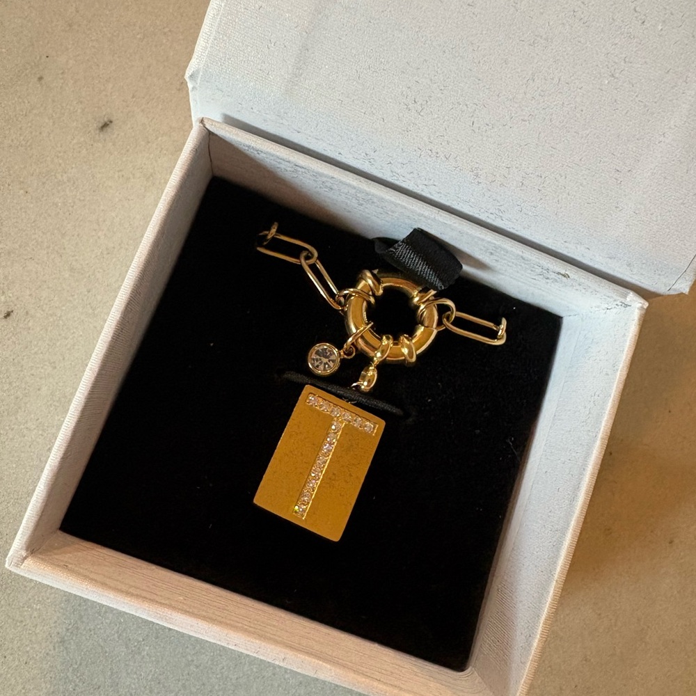 Gold “T” Initial Necklace
